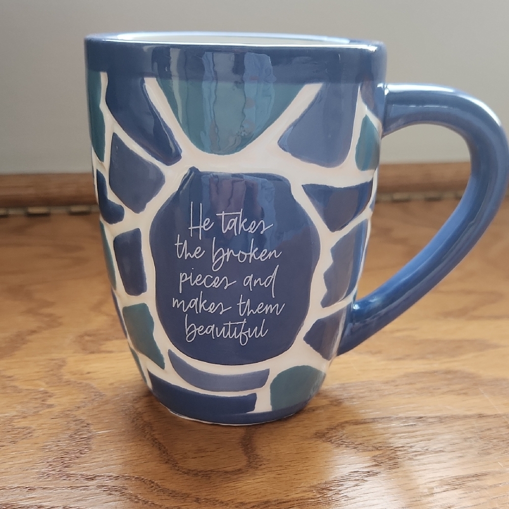Blue and White Inspirational Mug